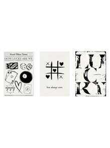 1/3pcs Luck And Love Wall Art Posters, Modern Style Wall Art, Illustrations Of Playing Cards, Dice, And Symbols Wall Art, Stylish And Canvas Artwork Wall Painting Gift, Ideal For Bedroom, Office, Living Room, Wall Decor, Home And Dorm Decoration, Unframed / Framed