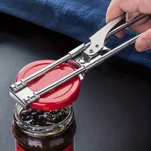 1pc Adjustable Can & Jar Opener, Multifunctional Stainless Steel Can Opener With Lid Lifter, Manual Bottle Opener, Kitchen Tool, Suitable For Kitchen And Outdoor Use - Silver - View 6