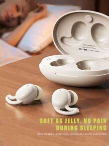 REMAX سماعات أذن بلوتوث لاسلكية، سماعات أذن للنوم، وقت تشغيل 20 ساعة للاستمتاع بليلك، بتحكم لمس، مظهر جميل، سماعة أذن مريحة، سماعات أذن استريو لاسلكية، سماعة أذن صغيرة، خفيفة الوزن بتصميم السيليكون السائل، مناسبة للاستخدام عند النوم، هدية للحبيب/الوالدين (أسود/بيج)