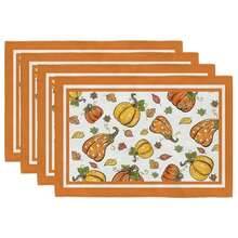 4/6 peças de caminho de mesa de Ação de Graças de outono, capa de mesa de poliéster reutilizável e lavável à máquina com abóbora, folha de bordo, girassol e design "Olá Outono" para decoração sazonal de jantar em casa