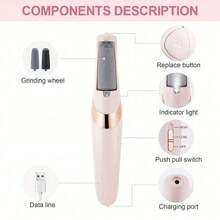 1 pieza Máquina eléctrica para eliminar la piel muerta de los pies, Afilador eléctrico de pies, Limas electrónicas de pies, Lima electrónica creativa para pies, Herramienta exfoliante para el hogar, Eliminador recargable de callosidades de los pies, Juego de pedicura profesional Eliminador de piel muerta Masajeador de pies - Rosa vieja - Ver 5