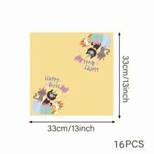 16pcs Expanded 13 Inch, Multi-Color Printed Napkins, Cocktail Napkins, Beverage Napkins, Disposable Napkins, Suitable For Daily Use, Lunch, Dinner, Gatherings, Weddings, Birthdays, Parties And More Occasions