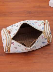 Retro cylindryczna torba na ramię, modna kolorowa, vintage, powlekana, płócienna torba Boston na ramię, odpowiednia do codziennego użytku kobiet, dojazdów do pracy, podróży świątecznych, festiwali, randek, prezentów