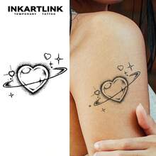 INKARTLINK Revolutionary Tattoo Technology - Semi-Permanent Tattoo, Heart-Shaped, Realistic Tattoo, Emotional Tattoo, Temporary Tattoo, Waterproof, Authentic Tattoo Appearance, Niche Design Tattoo, Juice Tattoo, Plant Tattoo - Black - View 2