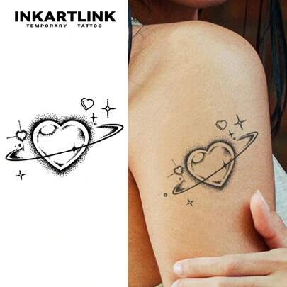  INKARTLINK Revolutionerande tatueringsteknik - Semi-permanent tatuering, hjärtformad, realistisk tatuering, känslomässig tatuering, tillfällig tatuering, vattentät, autentiskt tatueringsutseende, nischdesigntatuering, juicetatuering, växttatuering
