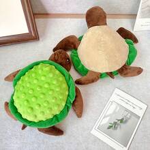 新款毛绒乌龟玩偶，宠物发声玩偶，洁牙乌龟玩偶，减压狗玩偶 - 綠色 - 查看 3