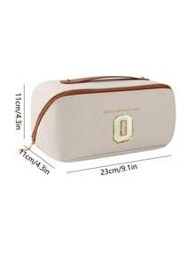 Premium PU Cosmetic Bag Travel Bag,With Letter Cosmetic Storage Bag, Large Capacity Layered Cosmetic Bag Zipper Bag, Portable Travel Organizer Multifunctional Waterproof Bag, Cosmetic Storage Bag, Travel Accessories, Travel Essentials, Cruise Essentials, Jewelry Storage, Lip Oil Storage, Nail Polish Storage, Valentine's Day Gift, Bridesmaid Gift, Birthday Gift, Friend And Teacher Gift, Holiday Gift, Mother Gift,Gift For Women