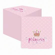 16pcs 13-Inch Expandable Letter And Crown Print Disposable Paper Napkins - Multicolor - View 1