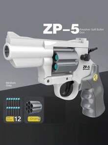 Revólver de bala suave ZP5, 12 balas suaves de EVA, juego de tiro al aire libre, regalo de cumpleaños (algunos colores de los accesorios se envían al azar y puede haber errores de medición debido a la medición manual) - Multicolor - Ver 7