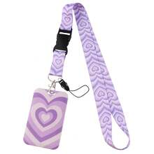 1 件星空印花挂绳，可爱合成纤维证件卡夹带，适合工作证、学生证、多功能礼品和日常使用汽车配件包魅力学校