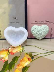 3D 爱心硅胶蜡烛模具，爱与爱元素设计 DIY 手工创意花香香氛奶油树脂香皂制作套装家居礼品 - 用于香薰蜡烛、肥皂、蜡、树脂浇注、手工皂 - 软糖、布丁、巧克力、糖果、软糖、聚合物粘土 - 用于香薰蜡烛、肥皂、蜡、树脂浇注、手工皂 - 软糖、布丁、巧克力、糖果、软糖、聚合物粘土、复杂婚纱设计、婚礼装饰 - 白色 - 查看 3