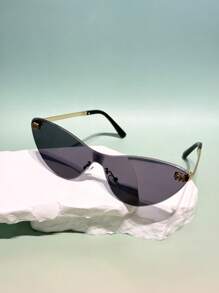 1 Pair Geometric Pattern Retro Unisex Frameless Small Rectangular Sunglasses, Versatile Fashion, Y2K Style, Elegant, Suitable For Outdoor And Various Occasions