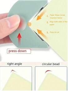 1pc Multi-Color Corner Cutter: Perfect Corner Rounder For Photos And Cards, DIY Corner Cutting Tool With R4 Radius - Corner Rounding Tool For Crafts, Photos, Paper And Cards - Square And Pointed Round Edge Trimmer - School And Office Supplies