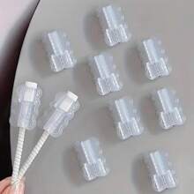 5pcs Wave Shaped Cable Protector Sleeves, TPU Protective Cover For Cables, No Battery Required, Suitable For Phone And Data Cables