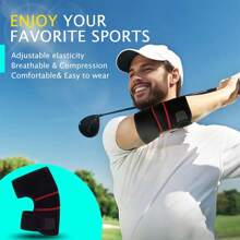 1 Pc - Adjustable Compression Elbow Brace, Two-Way Cross Fixed Elbow Support, Sports Arm Brace For Tennis, Golf, Badminton, Weightlifting, Daily Fitness, Basketball, Black, Men & Women Gym Gym Accessories Coderas