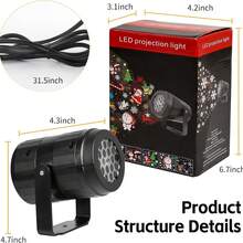 Proyector De Luces Navidad Laser De Navidad Dibujos Navideña Proyector de Navidad Patrón Giratorio, Luces Láser, Proyector de Luces Navideñas para Exteriores, Lámpara de Proyección Led Impermeable, Decoración de Navidad, Luz Láser, Luces de Escenario para Fiestas.