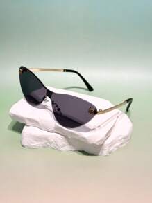 1 Pair Geometric Pattern Retro Unisex Frameless Small Rectangular Sunglasses, Versatile Fashion, Y2K Style, Elegant, Suitable For Outdoor And Various Occasions