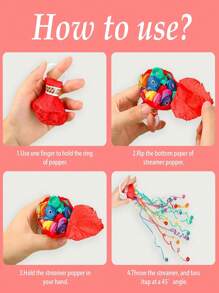 1pc Streamers, Hand-Throw Streamers, Clean And Non-Messy Confetti-Like Paper Flutter Ribbons For Celebrating Birthday, Proposal, Wedding, Graduation Party, Gift (Multi-Color)