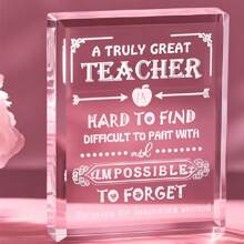 1 pieza Regalo de agradecimiento para maestros, Agradecimiento al maestro, Placa decorativa de acrílico para escritorio, Regalo del Día del Maestro, Regalo de cumpleaños para maestros, Regalo de graduación, Regalo del Día de la Madre, Regalo para maestras, Regalo conmemorativo, Decoraciones de graduación 2025