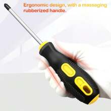 6pcs Magnetic Screwdriver Set, S2 Alloy Steel, 3 And 3 Flat Head Professional Cushioned Handle Screwdriver Set, Professional Repair Tool