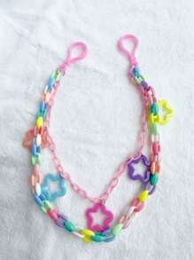 School Backpack Accessories Decoration Cartoon Curly Hair Chain Strawberry Pendant Colorfast Chain Strap Bag Decoration