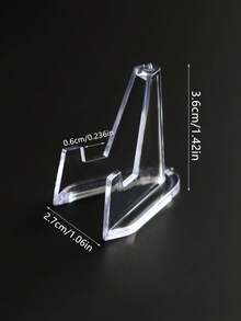 10 giá trưng bày Acrylic - Giá đỡ giá vẽ mini trang trí cho đồ sưu tầm, thẻ giao dịch và tiền xu | Hộp đựng pha lê trong suốt - Trong sáng - Xem 3