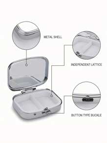 1pc Cute Cat Medicine Pill Box, 2-Compartment Portable Pill Case Wallet Pocket Travel - Practical And Fashionable