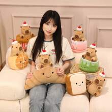 1 szt. pluszowa lalka z popcornem, frytkami i kapibarą, prezent świąteczny dla przyjaciół, prezent z kapibarą na zakończenie studiów doktoranckich, lalka z kapibarą w formie ciasta i deseru, dekoracja z dyni i nietoperza na Halloween