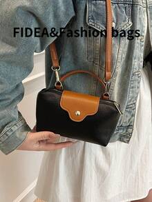 新款纯色简约PU皮纹理水桶包，优雅高端，适合上班、逛街、约会，百搭