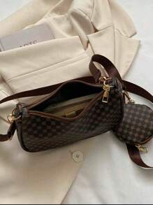 Bolso tipo hobo de impresión geométrica, liviano y de estilo casual empresarial, con cremallera y monedero, perfecto para adolescentes, mujeres, estudiantes universitarias, principiantes y trabajadores de cuello blanco, ideal para oficina, universidad, trabajo, negocios, viajes, actividades al aire libre y salidas. Bolso de mujer con monedero.
