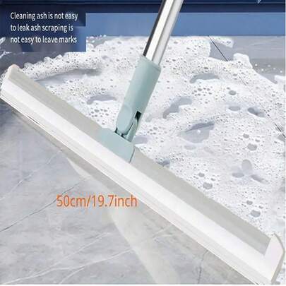 1个耐用无缝加厚硅胶魔力扫帚，干湿两用，可伸缩硅胶地板刮刀，浴室地板刮水器，窗户刮水器，水刮器，适用于地板、玻璃、瓷砖、窗户，去除水渍、灰尘、宠物毛发，清洁用品，清洁工具，商品款式随机发货。