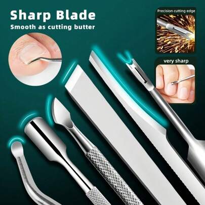 Ingrown Toenail Pedicure Tool Kit,Nail Manicure Kit For Dead Skin And Calluses, Stainless Steel Nail Care For Senior Adult, The Most Cost-Effective And Easy-To-Use Foot Repair Tool,Nail Supplies,Nail Tools,Nail Art Tools,Back To School,Nails,Nail Tools For Press On Nails,Manicure Pedicure Tools