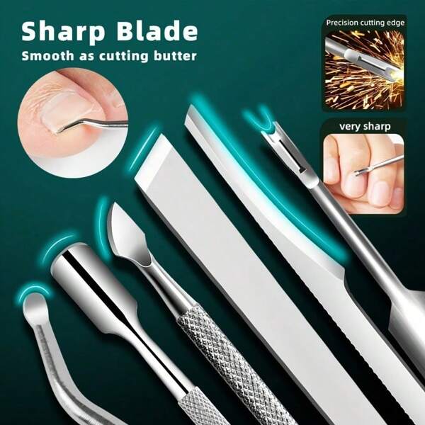 Kit de herramientas para pedicura de uñas encarnadas, kit de manicura para piel muerta y callosidades, cuidado de uñas de acero inoxidable para adultos mayores, la herramienta de reparación de pies talla grande rentable y fácil de usar, suministros para uñas, herramientas para uñas, herramientas de arte para uñas, de vuelta a la escuela, uñas, herramientas para uñas postizas, herramientas de manicura y pedicura