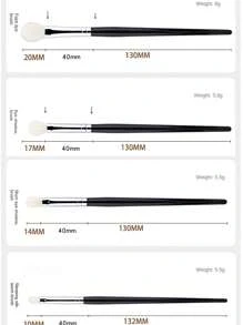 4PCS Heart Eyeshadow Blending Brush Makeup Eyeshadow Brush 100% Goat Hair Natural Fluffy Eyeshadow Crease Blending Makeup Brushes