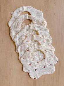 5pcs/Pack Baby Bibs, Cotton Gauze Soft Saliva Towel, Waterproof Newborn Dribble Bib, Infant Neck Scarf