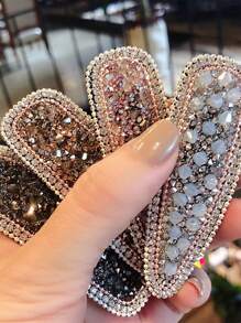 Water Drop Design Rhinestone Hair Clip, Shiny Hairpins For Bangs, Bun, Decorative Hair Accessories For Girls