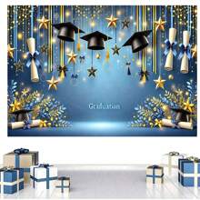 1 Abschluss Party Abschluss Deko Banner, multi Größen und multi-Zweck Dekoration, geeignet für Zuhause, Garten, Studio und Outdoor Feierlichkeiten - Feiertags Hintergrund mit Hut, Stern und "Abschluss" Text, kein Strom nötig, sehr geeignet für Feste, Vatertag und Abschlussfeierlichkeiten, Abschluss Party Dekoration