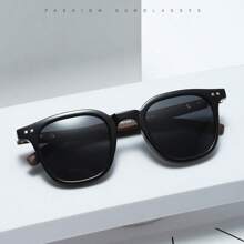 1 pieza de gafas de moda unisex con marco cuadrado y pieza contigua de medidor con acabado de plata