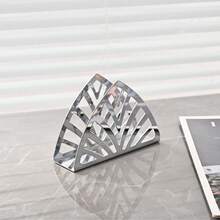 1个金色或银色椭圆形或三角形餐巾架，适用于家庭、酒吧和餐厅使用 - 銀色 - 查看 3