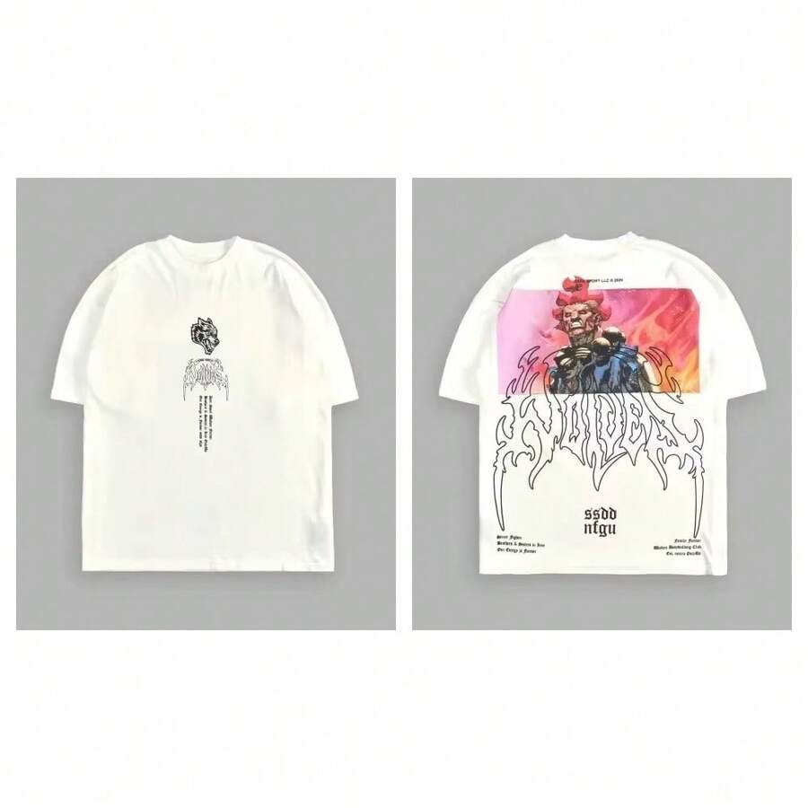 DARC SPORT Brand Cotton Women T-Shirts New Premium NFGU Wolves Hip Hop Oversized Gym Tee Unisex Couple T Shirt DARCSPORT Men Top - Trắng 1 - Xem 1