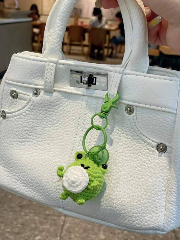 Handwoven Casual Cartoon Animal Plush Fabric Keychain Car Accessories Bag Charm Backpack For School Animal