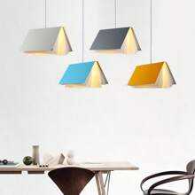 Luminária pendente criativa estilo nórdico faça você mesmo, luminária pendente personalizada para sala de jantar/quarto, luminária de decoração para casa, em formato de livro, design faça você mesmo, luminária pendente moderna estilo macaron, abajur de ferro + policarbonato, branco/amarelo/rosa/azul, adequada para decoração de casa, sala de jantar, quarto e sala de estar, soquete E27, lâmpada fácil de substituir (lâmpada não incluída)