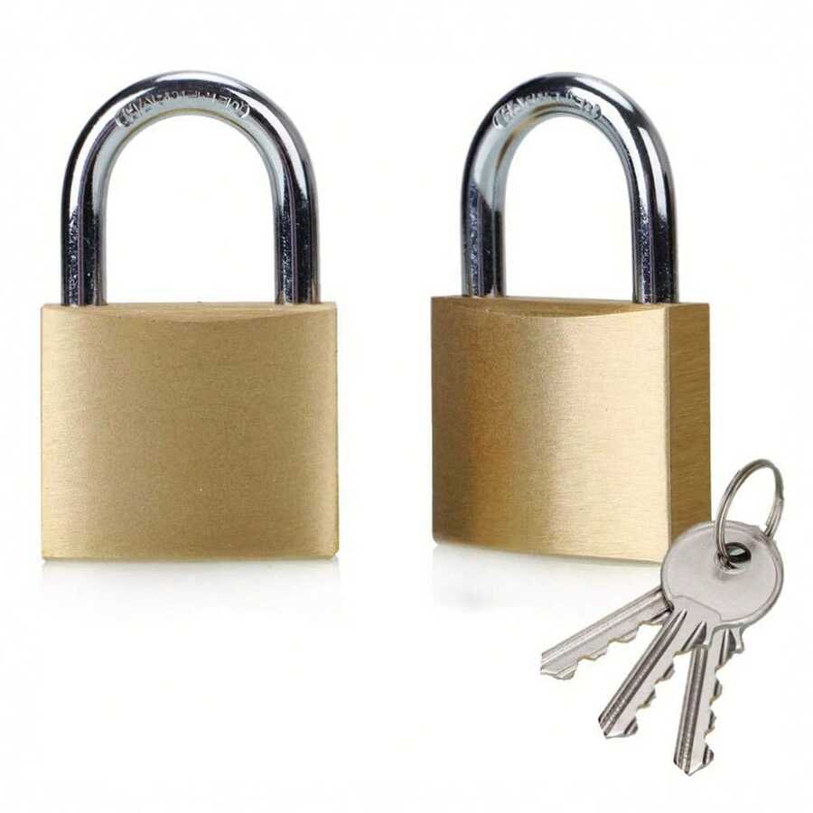 1pc Solid Brass Lock With Key, Anti-Theft, Fireproof, Rustproof, Each ...