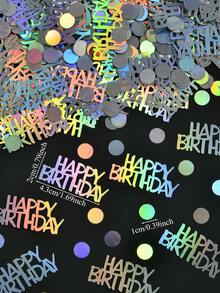 15克/30克/50克彩色生日纸屑，适合桌面装饰 - 生日快乐气球和星形散落纸屑，迪斯科风格婴儿派对装饰，性别揭晓派对，周年纪念派对用品，可重复使用的闪光桌面装饰 - 彩色 - 查看 8