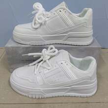 全新休闲男士白色低帮系带透气户外运动鞋 - 白色 - 查看 2