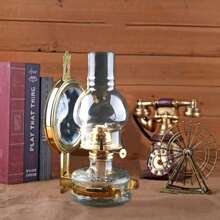 1pc, Vintage Rustic Oil Lamp For Indoor Wall-Mounted Use - Large Hurricane Lamp With Kerosene Lantern - Nostalgic Craft Lamp For Kitchen And Home Decor