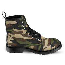 Men's Camo Green Lace Up Canvas Boot - Green - View 4