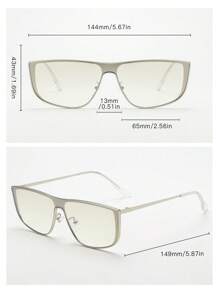 1 Stück Damen Vintage-Brille mit quadratischem Metallrahmen und Münzen, hochwertig, personalisierter Streetstyle, geeignet für Autofahren, Reisen, Urlaub, lässiger Alltagsgebrauch, Preppy-Stil für den Schulanfang, rechteckige Form