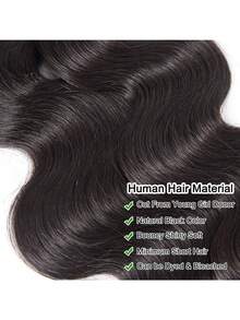 Human Hair Bundles Natural 26 Inch Body Wave Bundles For Women Brazilian Virgin Black Color Human Hair - Natural Black - View 6