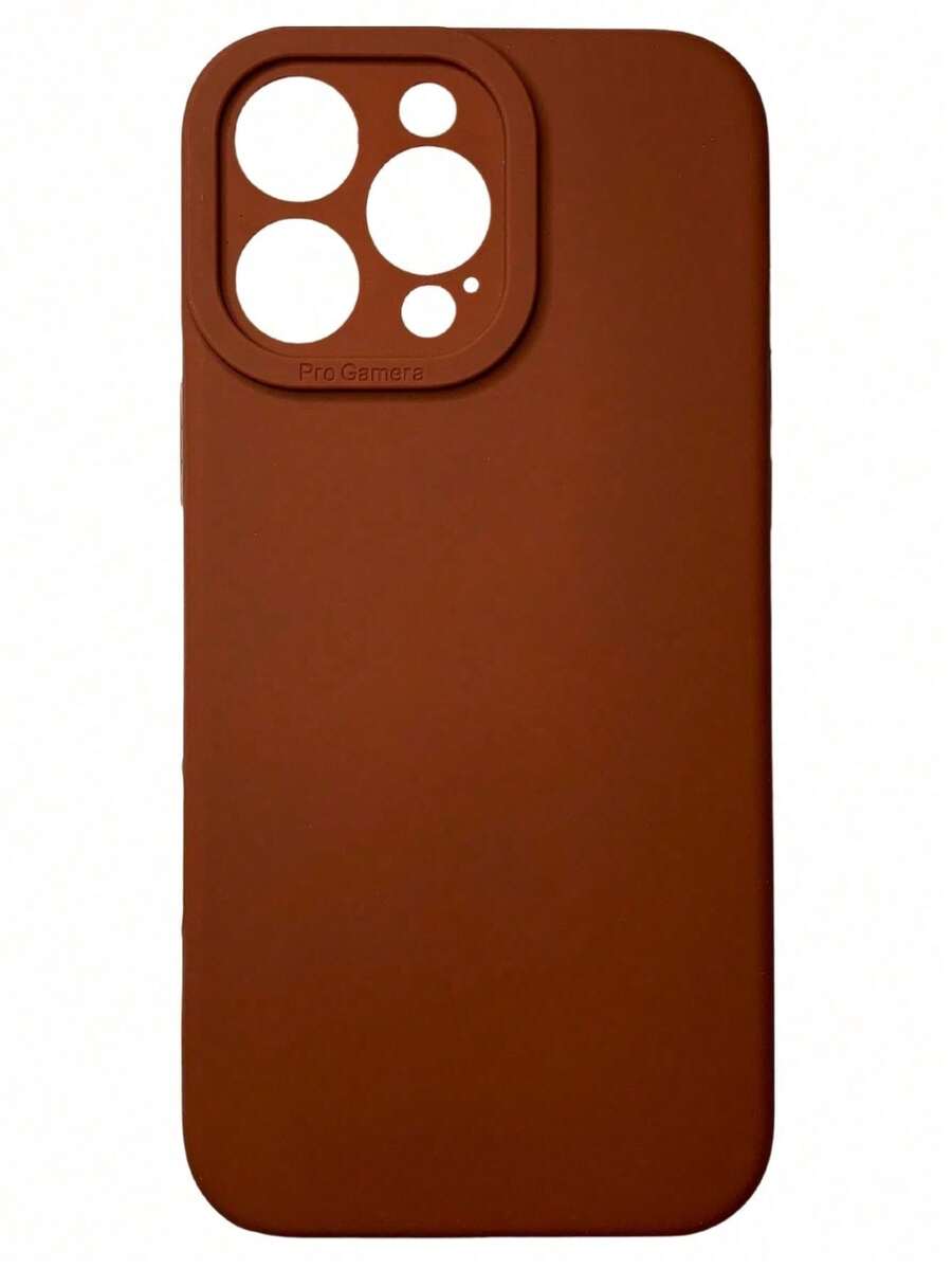 Case Cover Silicone Velvety Rubber With Closed Camera Square High Relief For Cell Phone 16 Pro Max Brown, Green, Orange, Red, Assorted Colors - Rust Brown - View 1